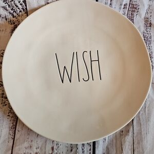 Rae Dunn WISH Plate 10 Inch White Artisan Collection by Magenta